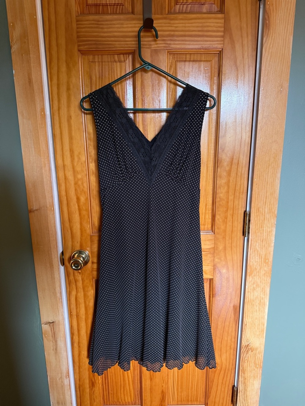 Trixxi Black Lace Polka Dot Dress